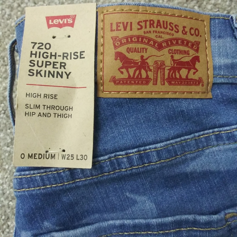 NWT Sz 0 Levi's 720 High Rise Super Skinny Jeans - Picture 13 of 13